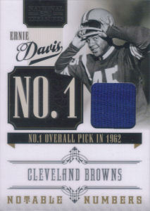 2010 Ernie Davis Panini Playoff National Treasures Notable Numbers Materials #16 football card - Serial no. 30/99