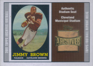 Jim Brown 2001 Topps Archives Relic Seats #ASJB football card
