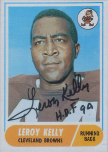 Leroy Kelly 1968 card with his autograph
