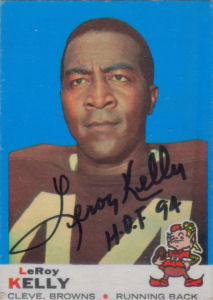Leroy Kelly 1969 card with his autograph