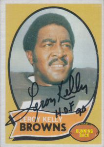 Leroy Kelly 1970 card with his autograph