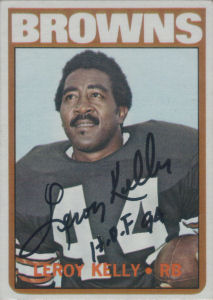 Leroy Kelly 1972 card with his autograph
