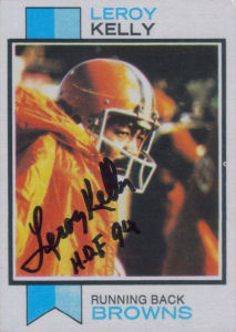 Leroy Kelly 1973 card with his autograph