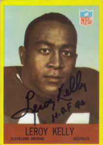 Leroy Kelly Rookie 1967 card with his autograph