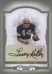 2004 Leroy Kelly Donruss Classics Legend Significant Signatures Green #127 football card - Serial no. 21/75