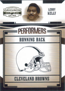 2005 Leroy Kelly Donruss Gridiron Gear Performers Gold #P-33 football card - Serial no. 315/500