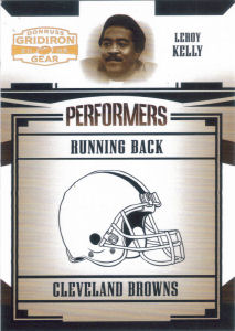 2005 Leroy Kelly Donruss Gridiron Gear Performers Gold Holofoil #P-33 football card - Serial no. 079/100