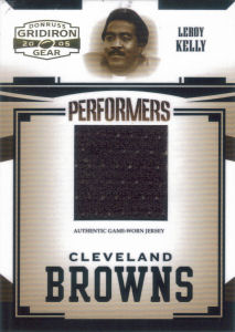 2005 Leroy Kelly Donruss Gridiron Gear Performers Jerseys #P-33 football card - Serial no. 46/75
