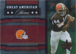2005 Leroy Kelly Donruss Leaf Great American Heroes RED #GAH18 football card - Serial no. 0354/1250