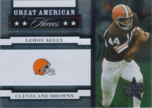 2005 Leroy Kelly Donruss Leaf Great American Heroes WHITE #GAH18 football card - Serial no. 532/750
