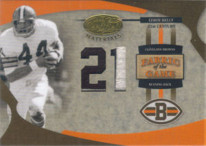 2005 Leroy Kelly Donruss Leaf Certified Materials Fabric of the game 21st CENTURY #FG-49 football card - Serial no. 12/21