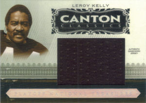 2006 Leroy Kelly Donruss Playoff National Treasures Canton Classics JUMBO GAME-WORN Jersey #CC-LK football card - Serial no. 02/10