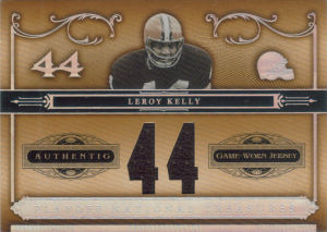 2006 Leroy Kelly Playoff National Treasures Material GAME-WORN Jersey Numbers #24 football card - Serial no. 18/44