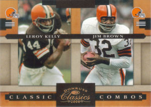 2008 Leroy Kelly Donruss Classics Classic Combos GOLD #CC-6 football card - Serial no. 069/100