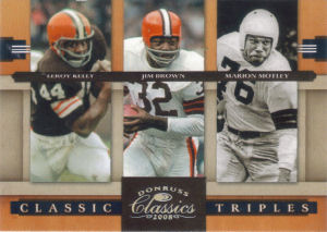 2008 Leroy Kelly Donruss Classics Classic Triples Silver Holofoil #CT-2 football card - Serial no. 092/250