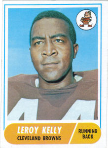 1968 Leroy Kelly card with 1967 statistics on back