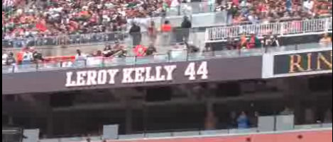 Leroy Kelly's name on the Browns Ring of Honor