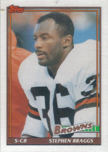 Stephen Braggs 1991 Topps #606 football card