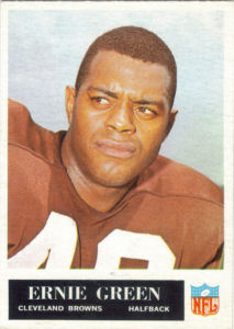 1965 Ernie Green football card with 1964 Statistics