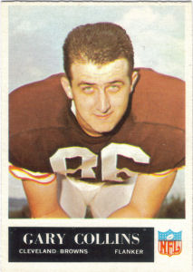 1965 Gary Collins football card with 1964 Statistics