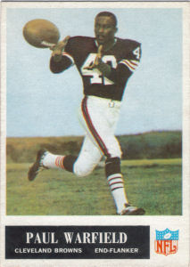 1965 Paul Warfield football card with 1964 Statistics