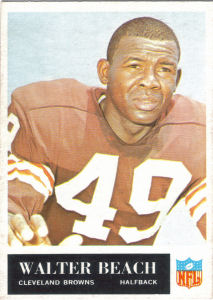 1965 Walter Beach football card with 1964 Statistics