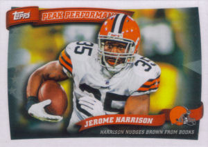 Jerome Harrison Peak Peformance 2010 football card