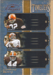 2005 Leroy Kelly Donruss Classics Timeless Triples Bronze #TT-3 football card - Serial no. 0772/1000