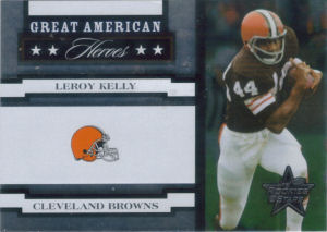 2005 Leroy Kelly Donruss Leaf Great American Heroes WHITE #GAH18 football card - Serial no. 532/750 2005 Leroy Kelly Donruss Leaf Great American Heroes WHITE #GAH18 football card - Serial no. 532/750