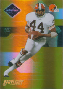 2005 Leroy Kelly Donruss Leaf Limited Gold Spotlight #130 football card - Serial no. 05/25 2005 Leroy Kelly Donruss Leaf Limited Gold Spotlight #130 football card - Serial no. 05/25