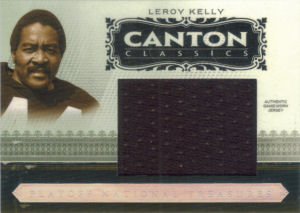 2006 Leroy Kelly Donruss Playoff National Treasures Canton Classics JUMBO GAME-WORN Jersey #CC-LK football card - Serial no. 02/10 2006 Leroy Kelly Donruss Playoff National Treasures Canton Classics JUMBO GAME-WORN Jersey #CC-LK football card - Serial no. 02/10