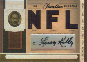 2006 Leroy Kelly Donruss Playoff National Treasures Timeline Materials Signature NFL #TL-LK football card - Serial no. 02/10 2006 Leroy Kelly Donruss Playoff National Treasures Timeline Materials Signature NFL #TL-LK football card - Serial no. 02/10