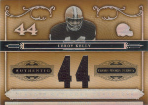 2006 Leroy Kelly Playoff National Treasures Material GAME-WORN Jersey Numbers #24 football card - Serial no. 18/44