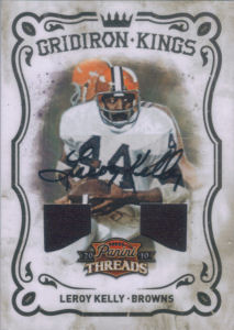 2010 Leroy Kelly Panini Threads Gridiron Kings Materials Autographs #47 football card - Serial no. 02/20