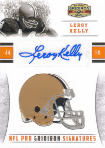 2011 Leroy Kelly Panini Gridiron Gear NFL Pro Gridiron Signatures #37 football card - Serial no. 03/30