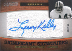 2011 Leroy Kelly Panini Timeless Treasures Significant Signatures #14 football card - Serial no. 34/35